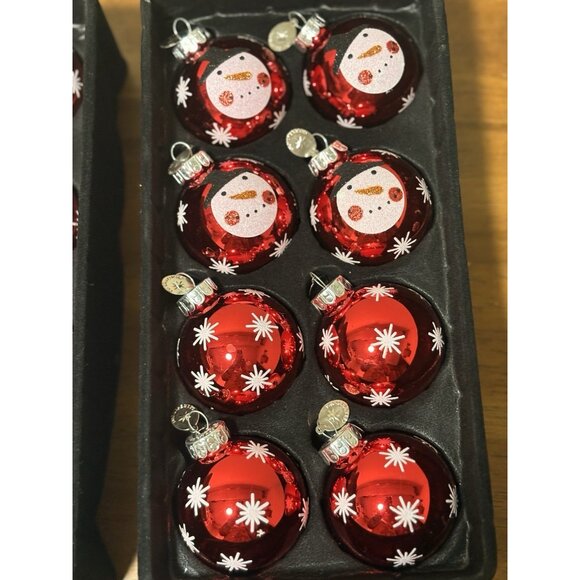 Christopher Radko Glass Ornaments  Set Of 16 Celebrations Red Glass Snowman - Picture 3 of 7